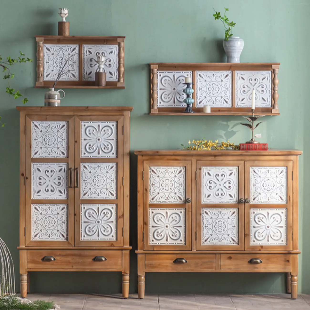 Rustic Accent Chest for Indoor Use with Multi Drawers Image - 4 | homeyfad