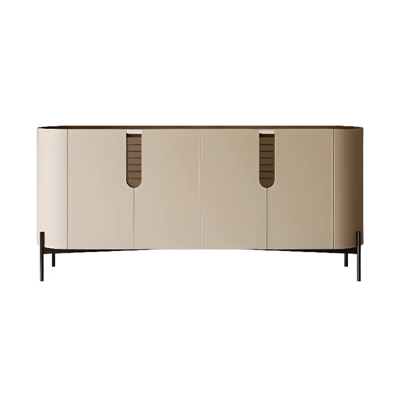 Modern Beige Stone Accent Cabinet with 4 Straight Legs | homeyfad
