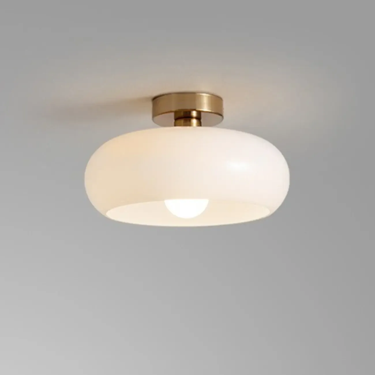Mini Glass Drum-Shaped Ceiling Light for Dwelling Space Image - 8