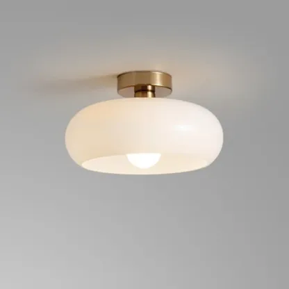Mini Glass Drum-Shaped Ceiling Light for Dwelling Space Image - 8