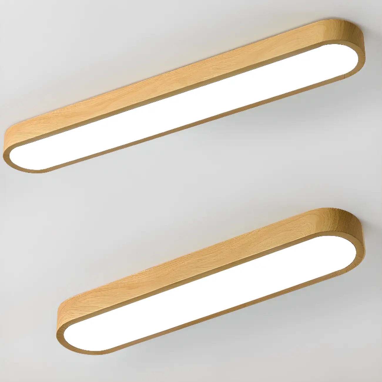 Simple Walnut LED Flush Mount Ceiling Light for Living Room | homeyfad