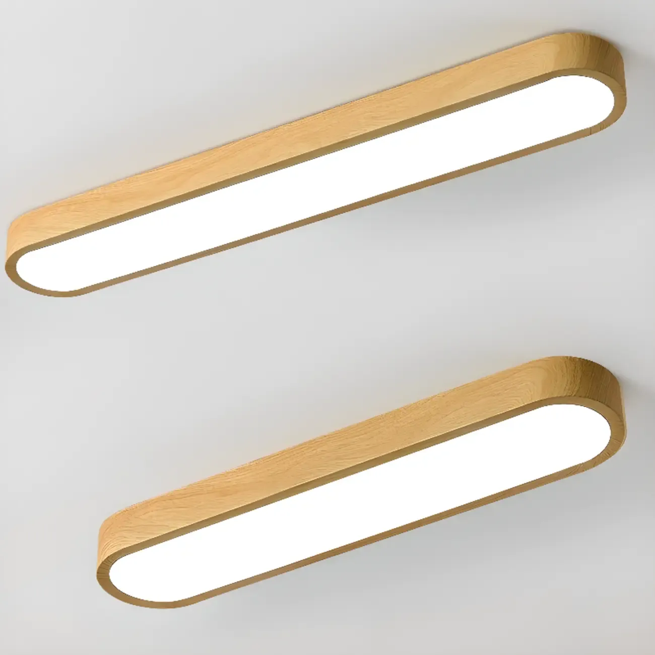 Simple Walnut LED Flush Mount Ceiling Light for Living Room