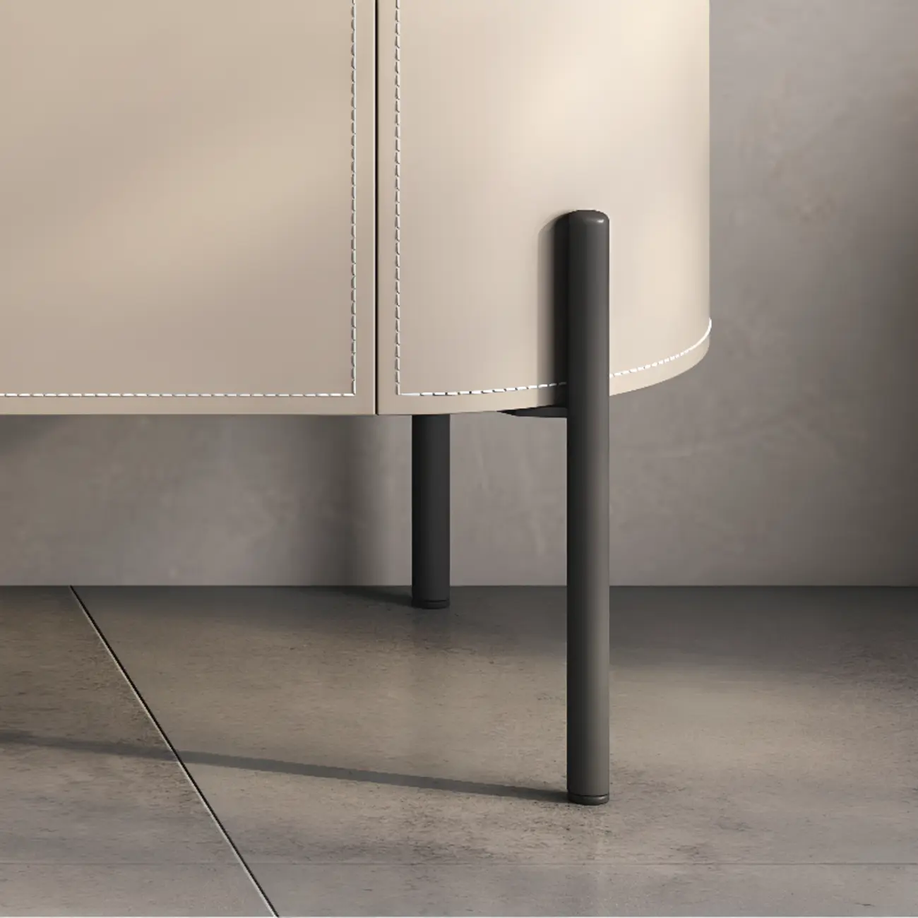 Modern Beige Stone Accent Cabinet with 4 Straight Legs Image - 6 | homeyfad