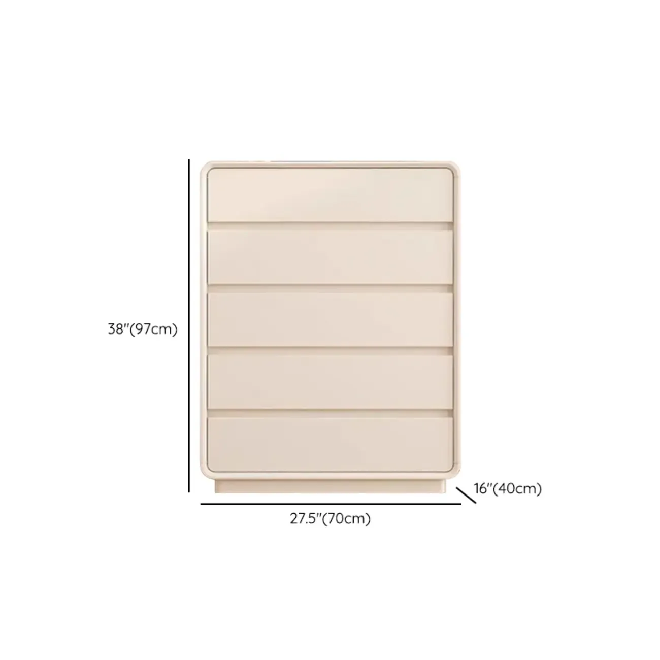 Minimalist Accent Chest for Indoor Use with Multi Drawers #size