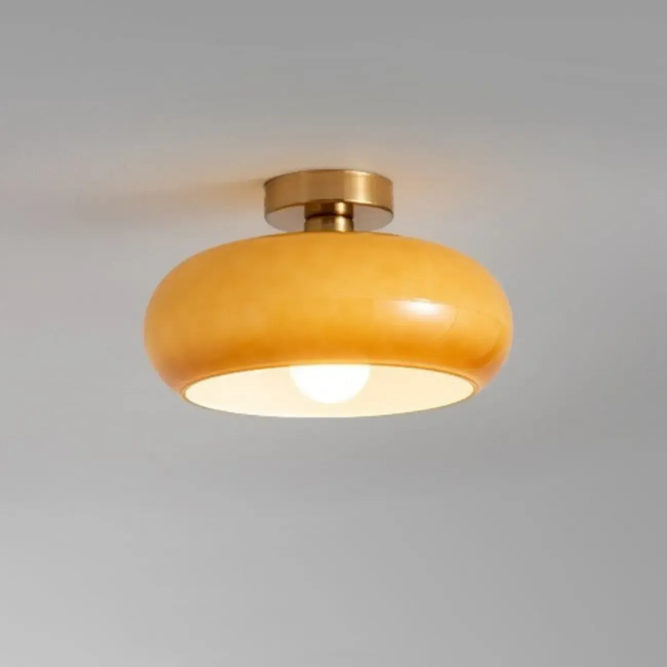Mini Glass Drum-Shaped Ceiling Light for Dwelling Space Image - 9