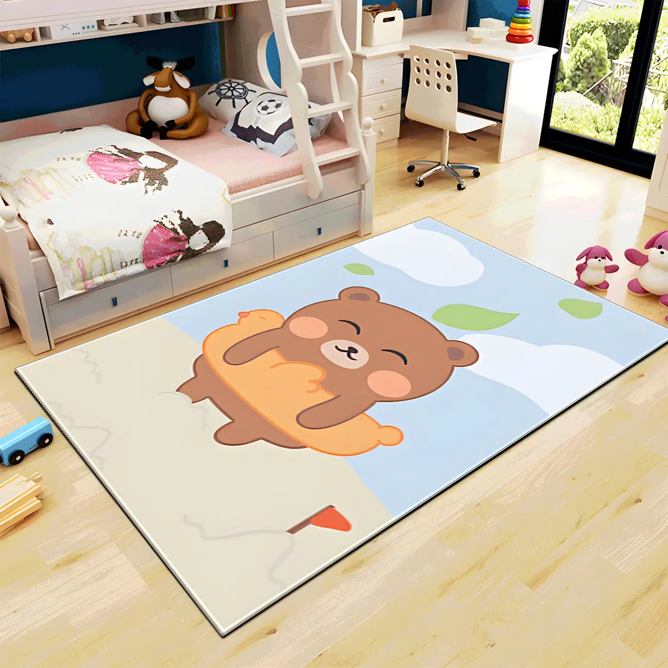 Kids Polyester Bear Pattern Living Room Area Rug Image - 1 | homeyfad