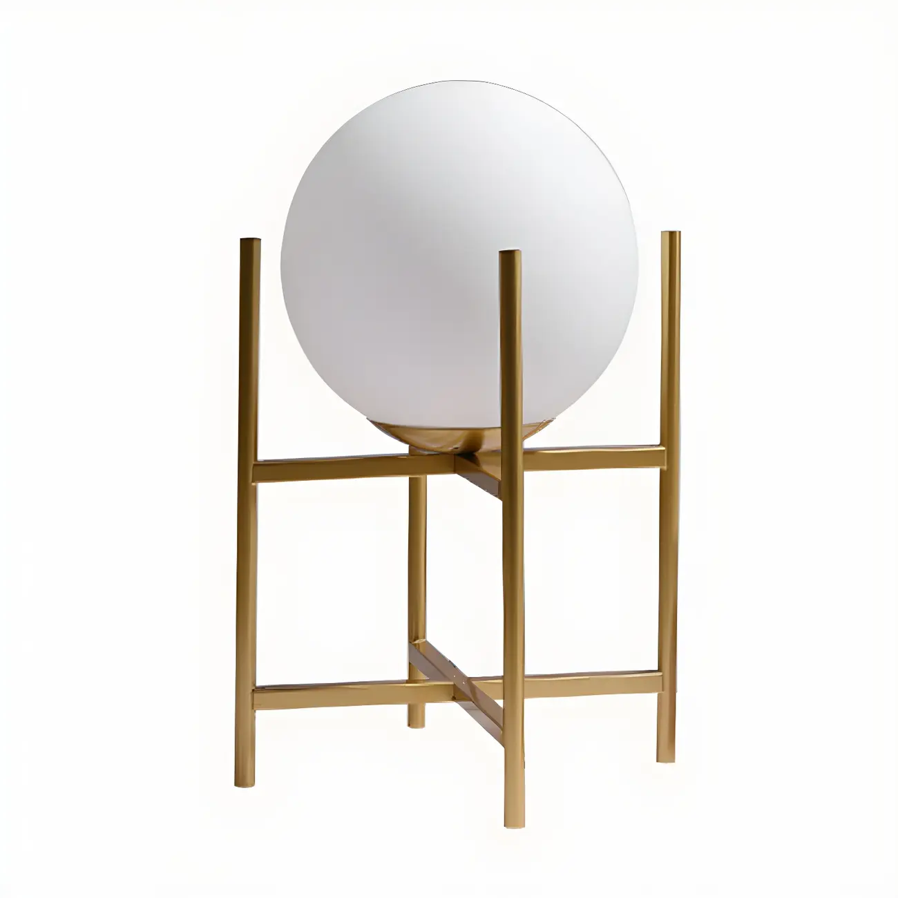Minimalist Glass Globe Metal Night Table Lamp for Bedroom Image - 7 | homeyfad