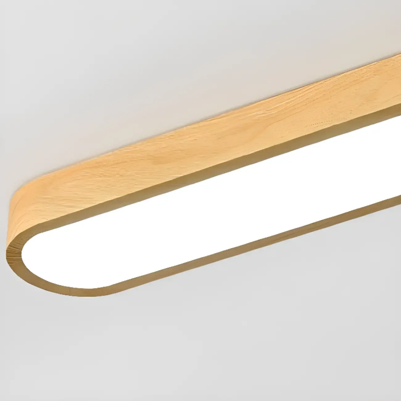 Simple Walnut LED Flush Mount Ceiling Light for Living Room