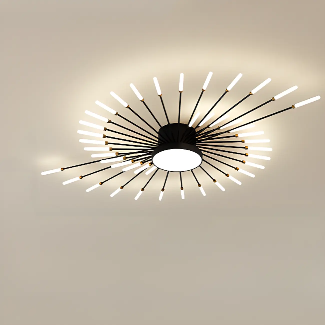 Stylish Sputnik LED Semi Flush Ceiling Light for Living Room Image - 11 | homeyfad