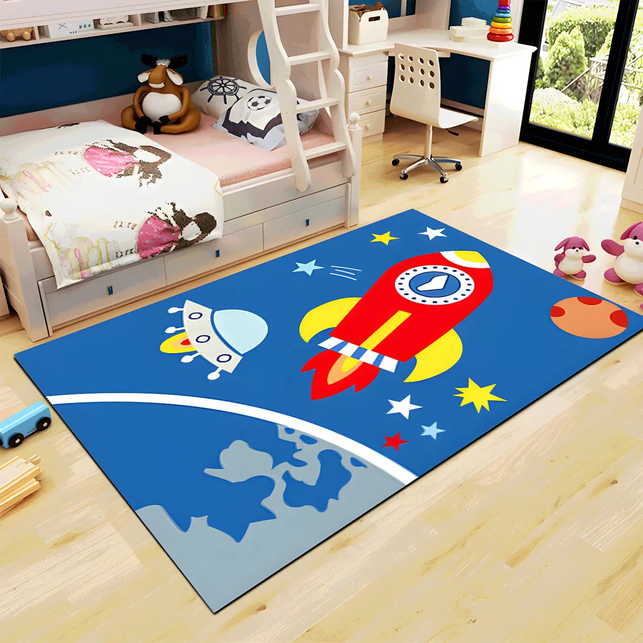 Kids Polyester Bear Pattern Living Room Area Rug Image - 2 | homeyfad