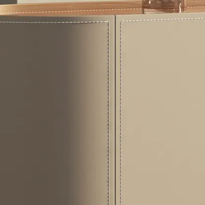 Modern Beige Stone Accent Cabinet with 4 Straight Legs Image - 8