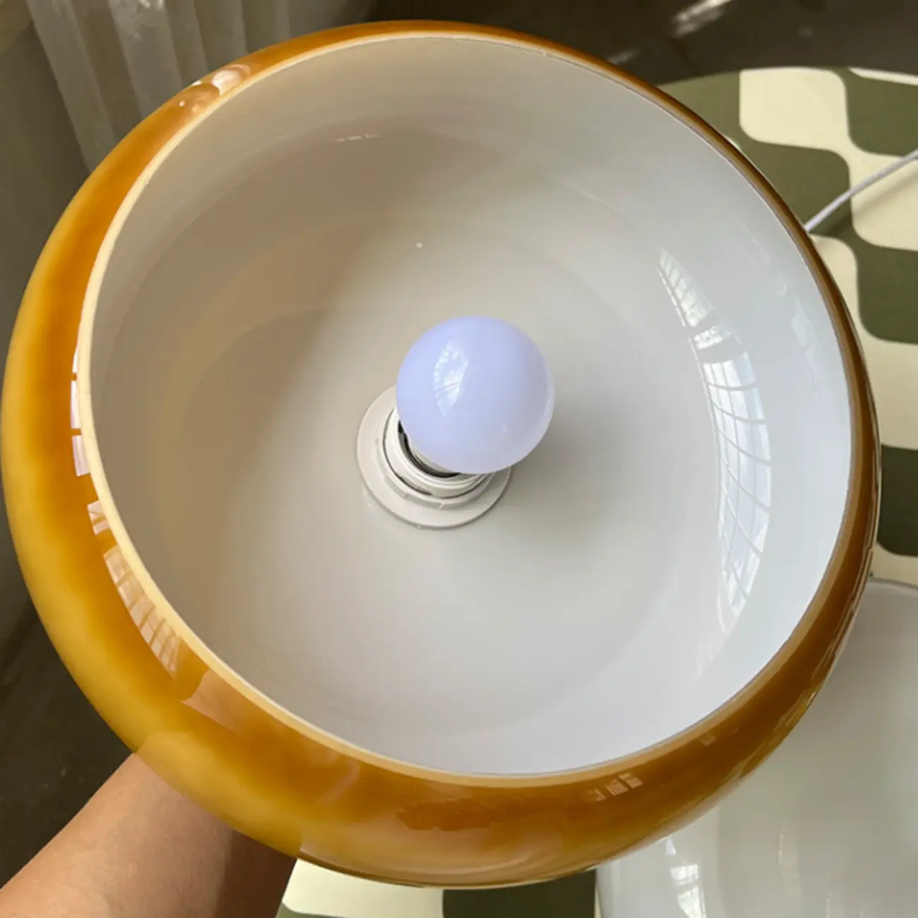 Mini Glass Drum-Shaped Ceiling Light for Dwelling Space Image - 11 | homeyfad