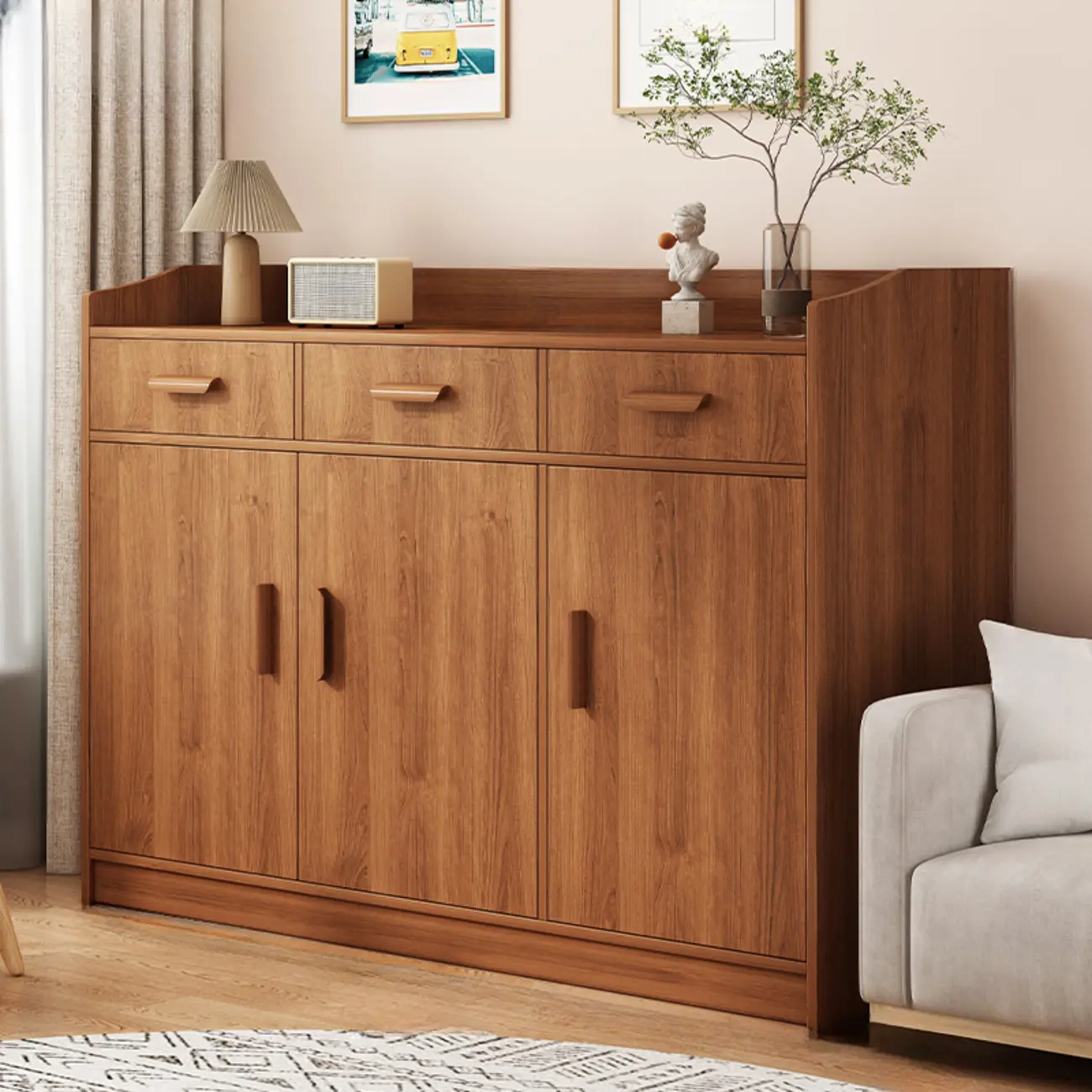 Modern White Storage Cabinet with Drawers for Entryway  Image - 12 | homeyfad