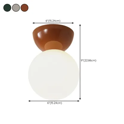 5 to 9 Inch Acrylic Globe Ceiling Light for Residential Use #size