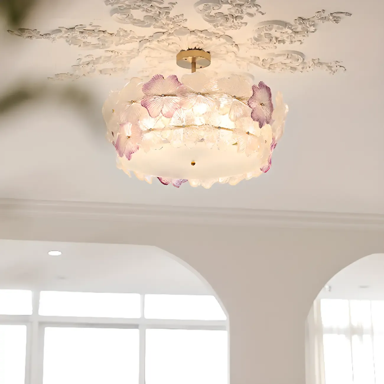 Elegant Blossom Ceiling Light for Interior Space Decor  