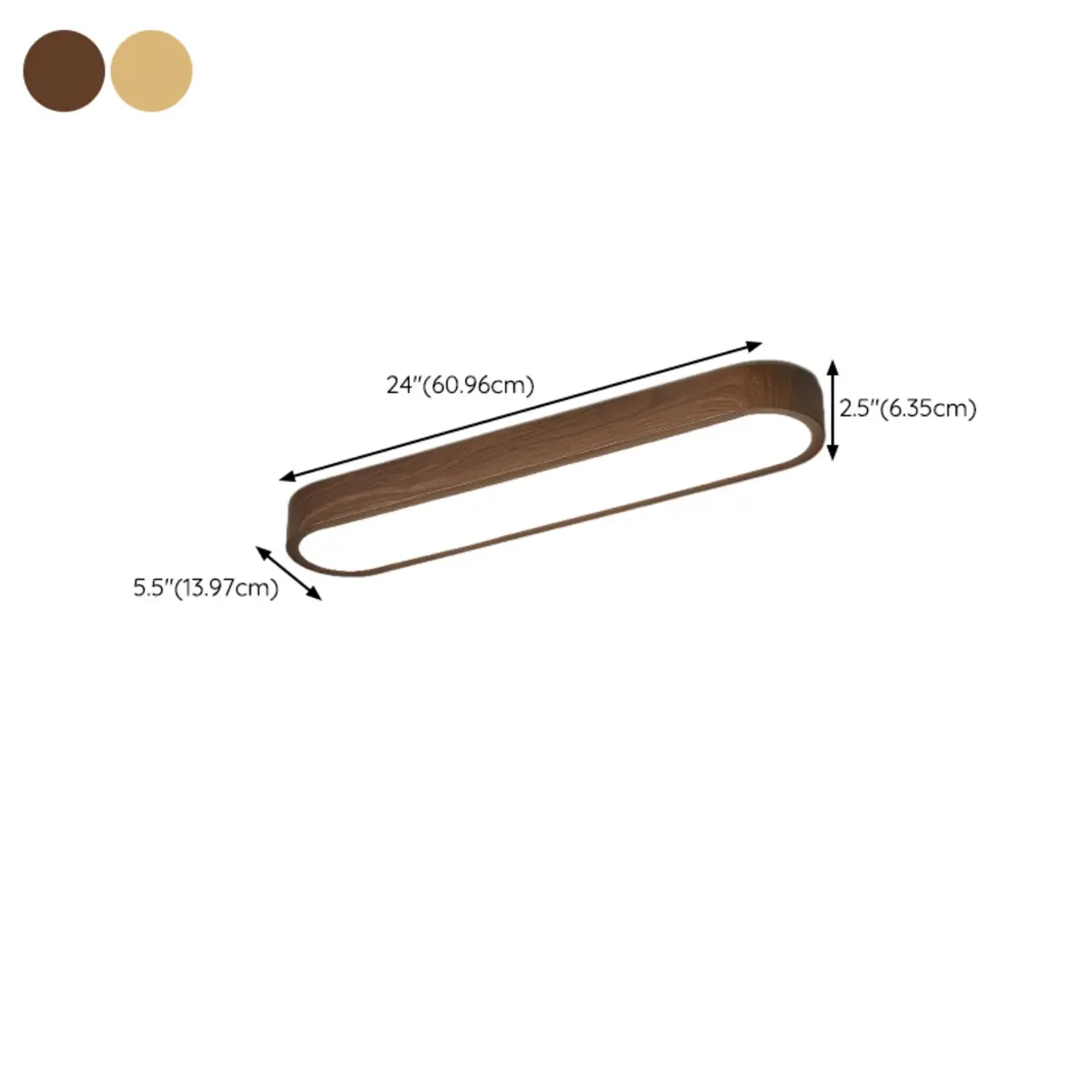 Simple Walnut LED Flush Mount Ceiling Light for Living Room