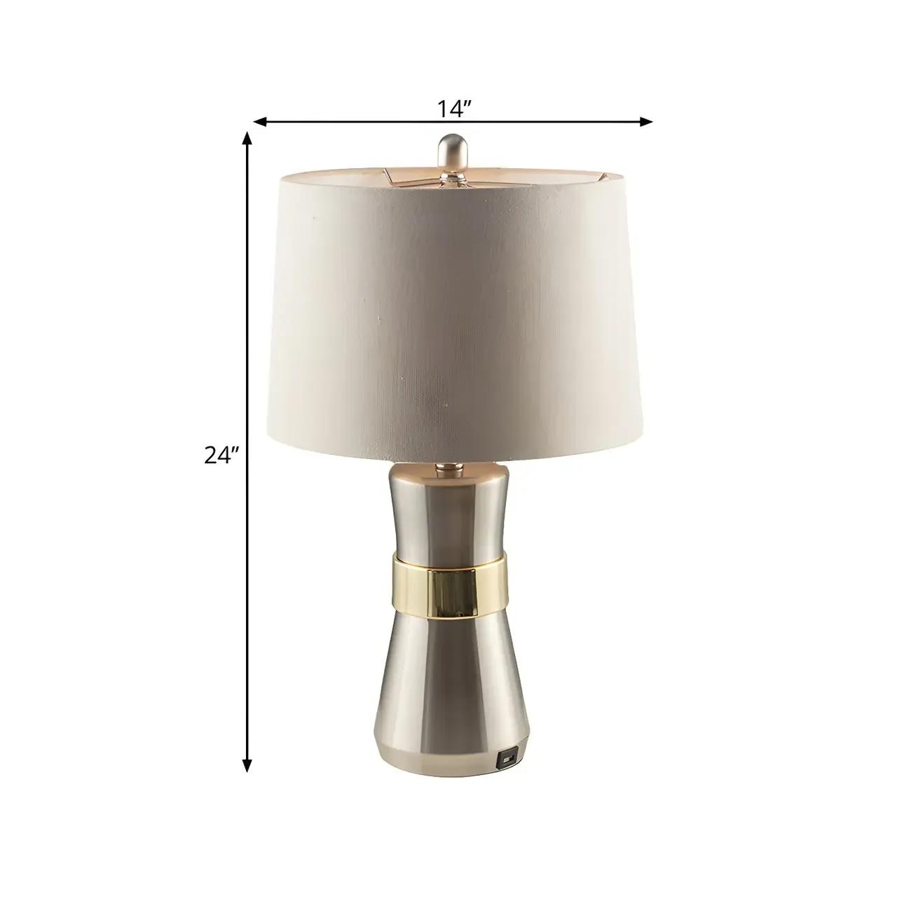 Sleek Nickel Barrel Table Lamp for Living Room Image - 4