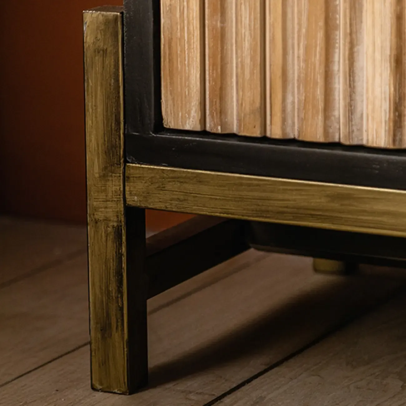 Industrial Wooden Freestanding Cabinet for Living Room Storage Image - 12