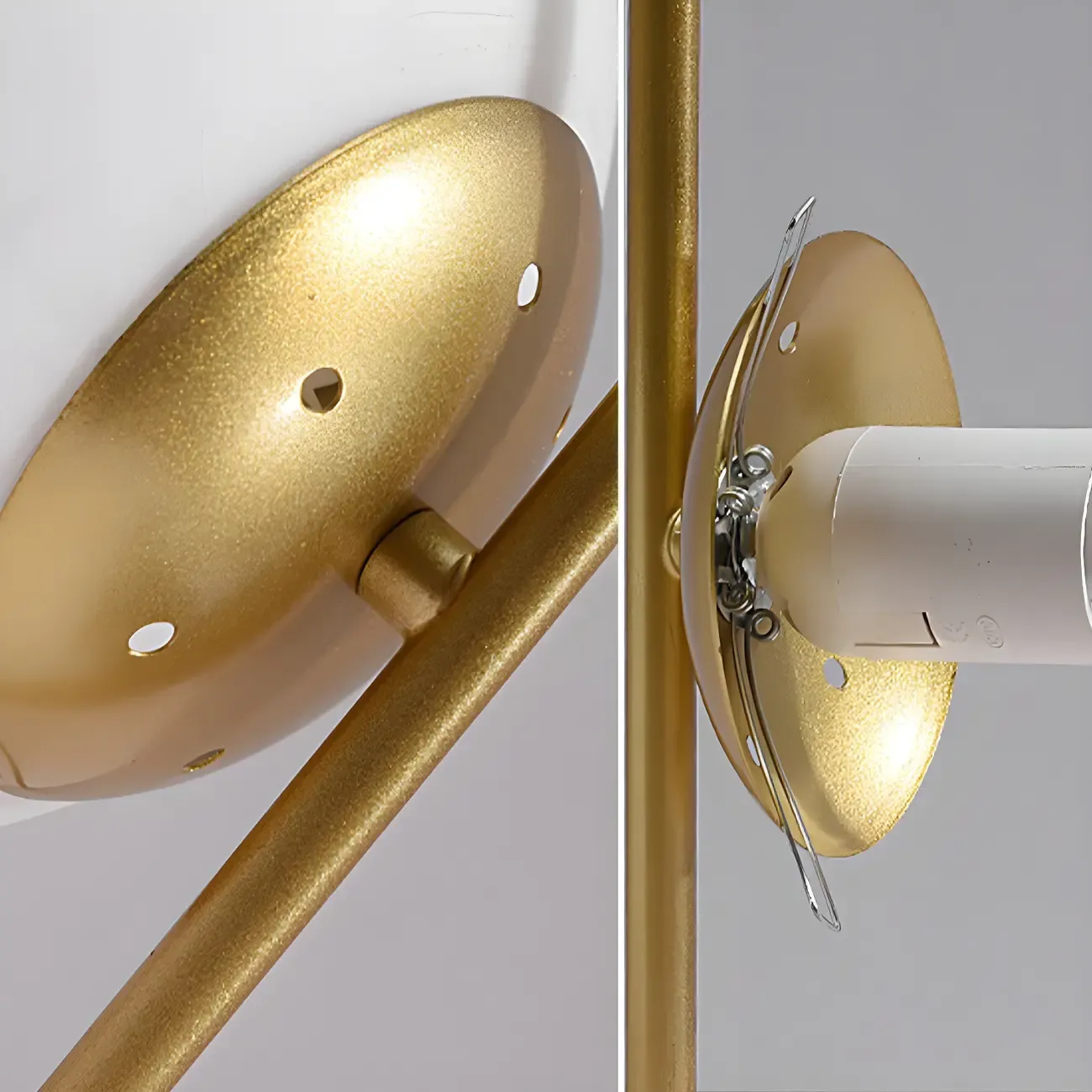 Minimalist Glass Globe Metal Night Table Lamp for Bedroom Image - 12