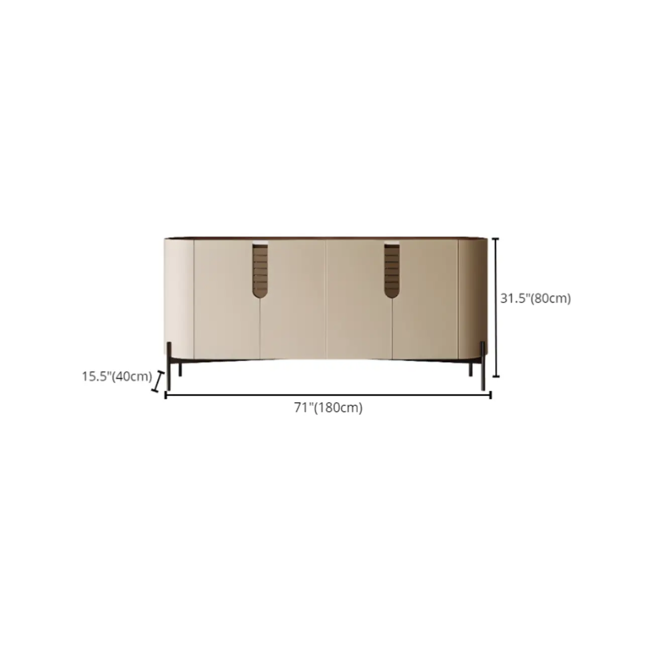 Modern Beige Stone Accent Cabinet with 4 Straight Legs Image - 12 | homeyfad