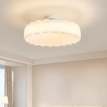 8" Elegant LED Semi Flush Ceiling Light in Natural Finish  Image - 2
