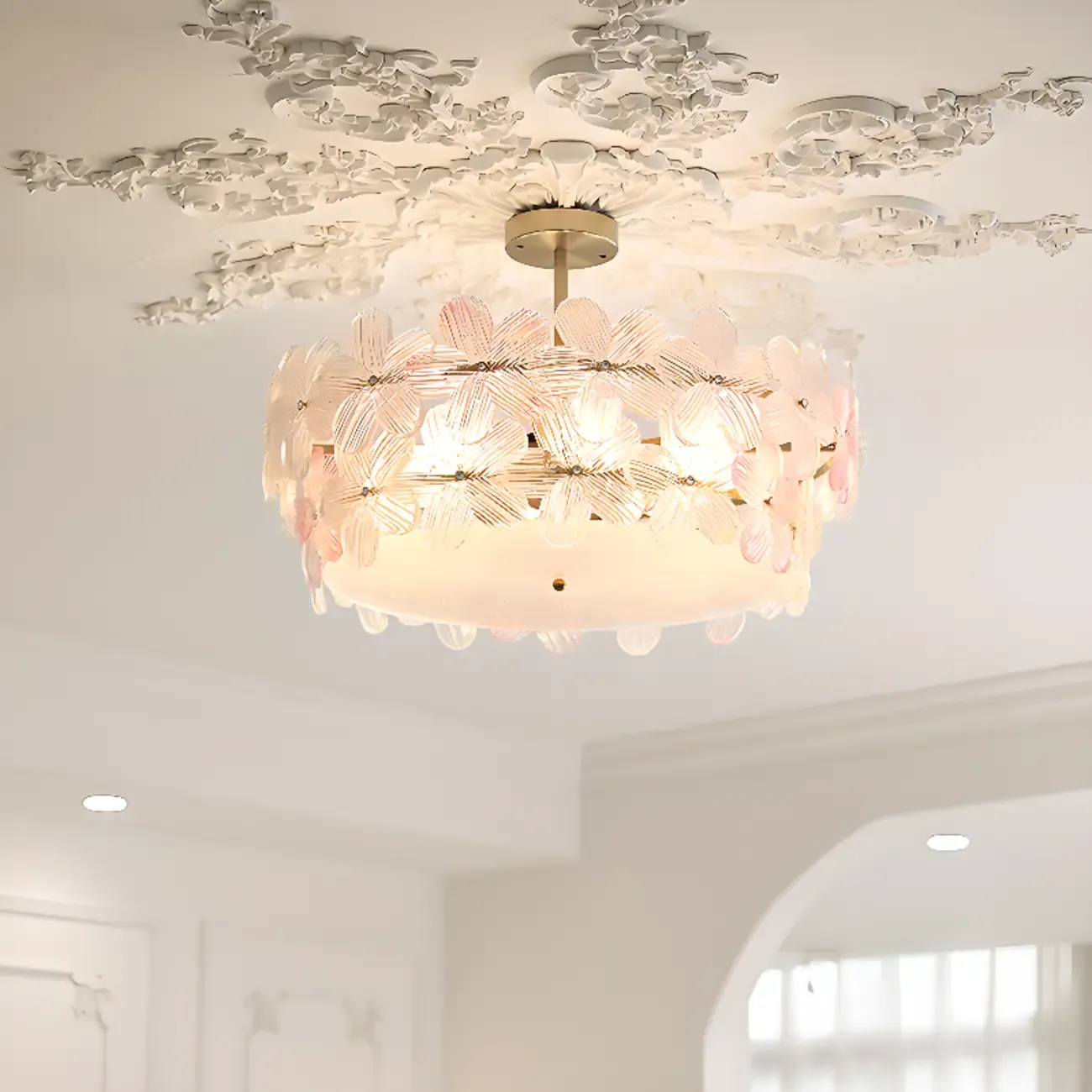 Elegant Blossom Ceiling Light for Interior Space Decor  