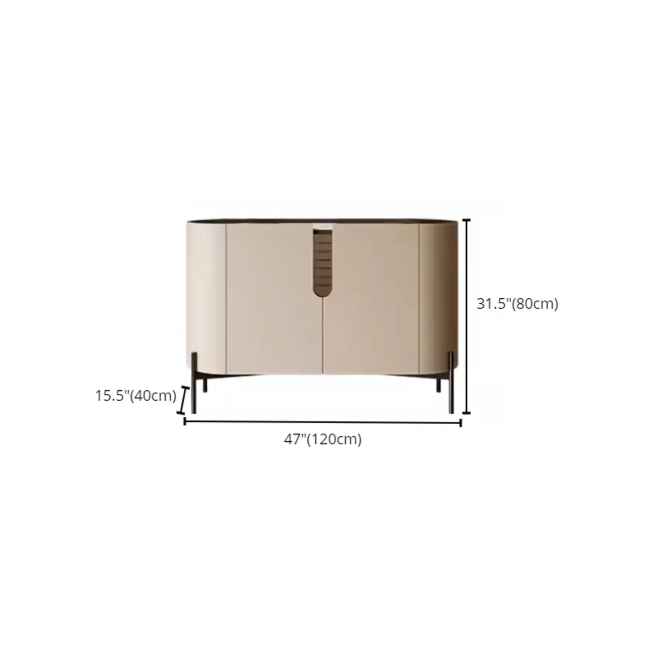 Modern Beige Stone Accent Cabinet with 4 Straight Legs Image - 13 | homeyfad