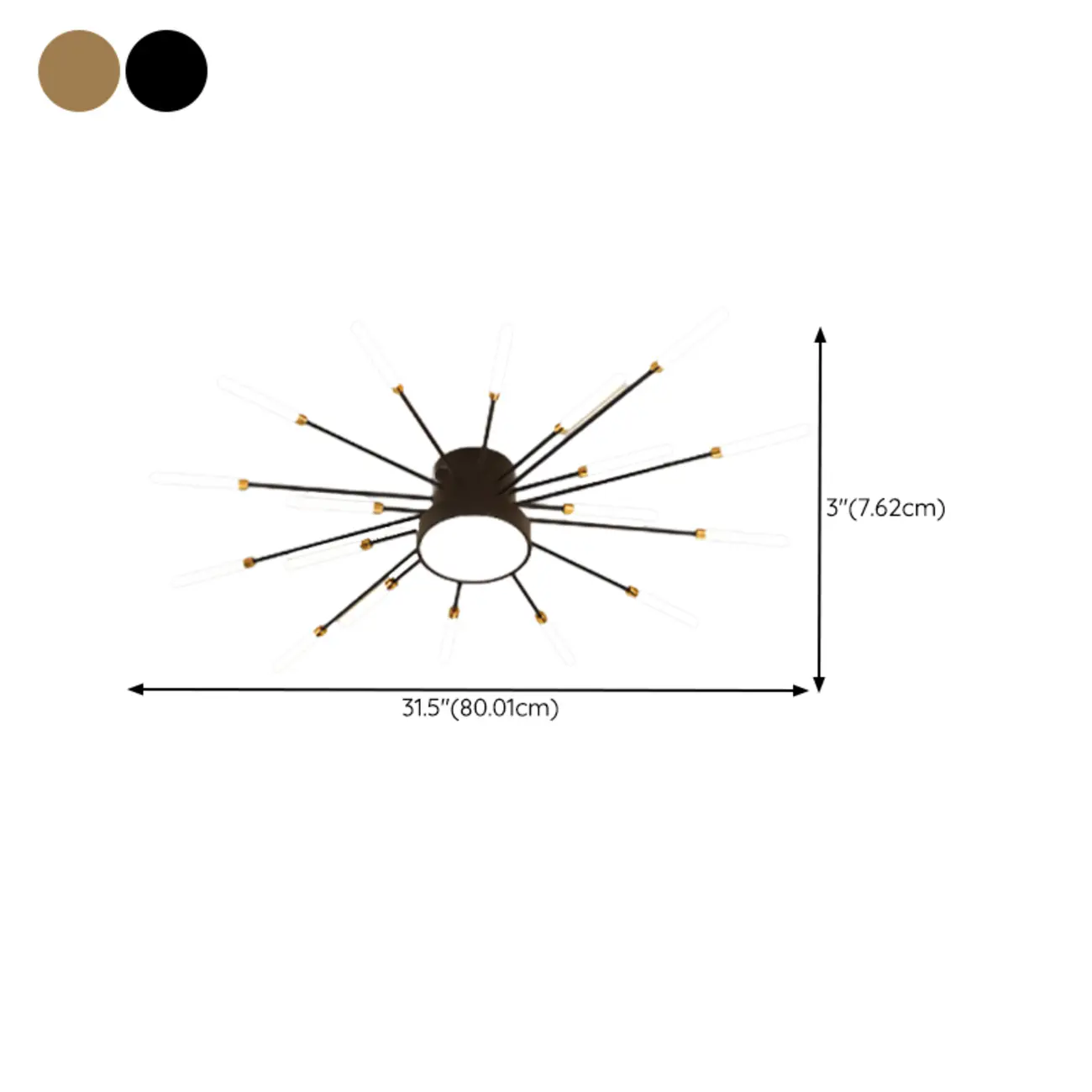 Stylish Sputnik LED Semi Flush Ceiling Light for Living Room Image - 17 | homeyfad