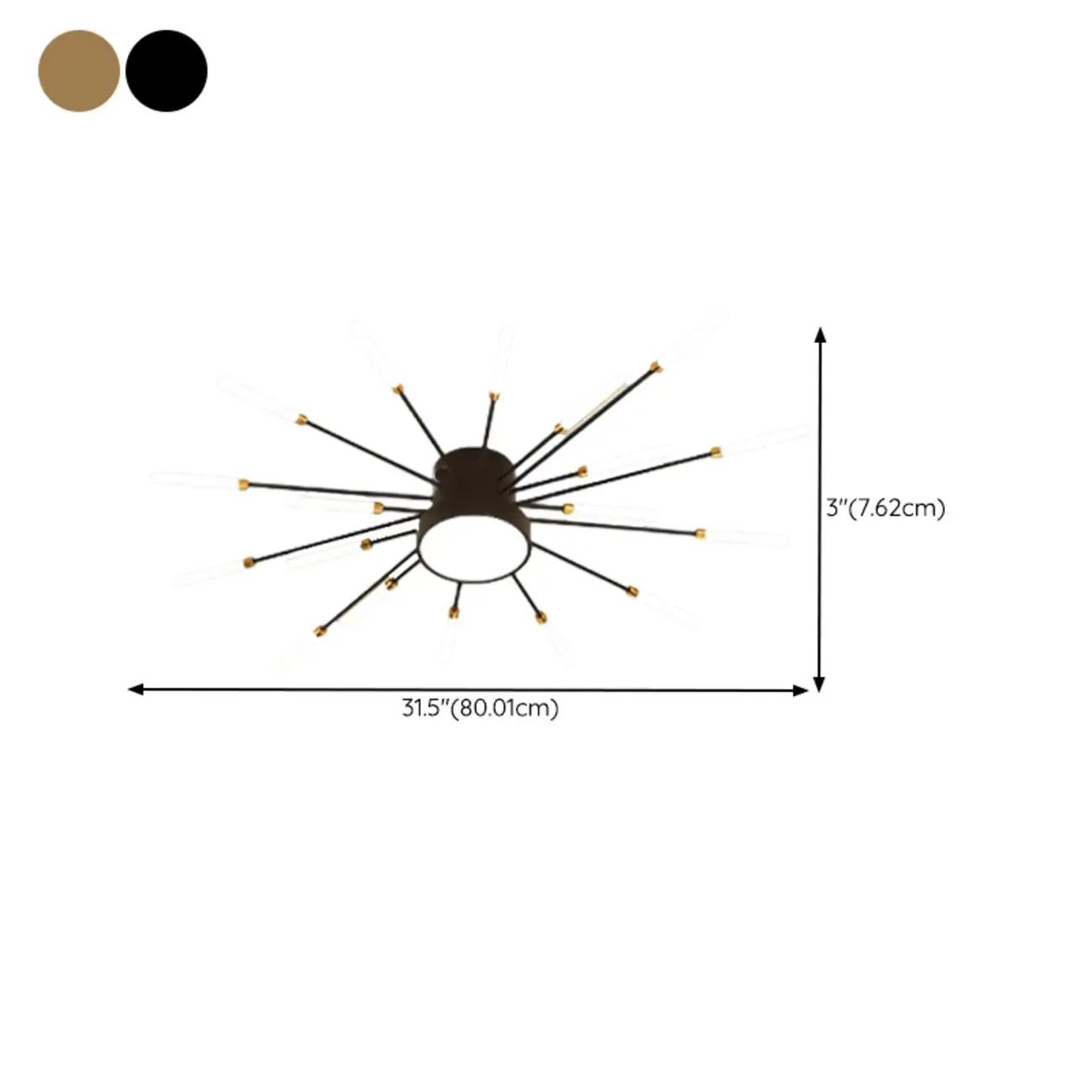 Stylish Sputnik LED Semi Flush Ceiling Light for Living Room Image - 17