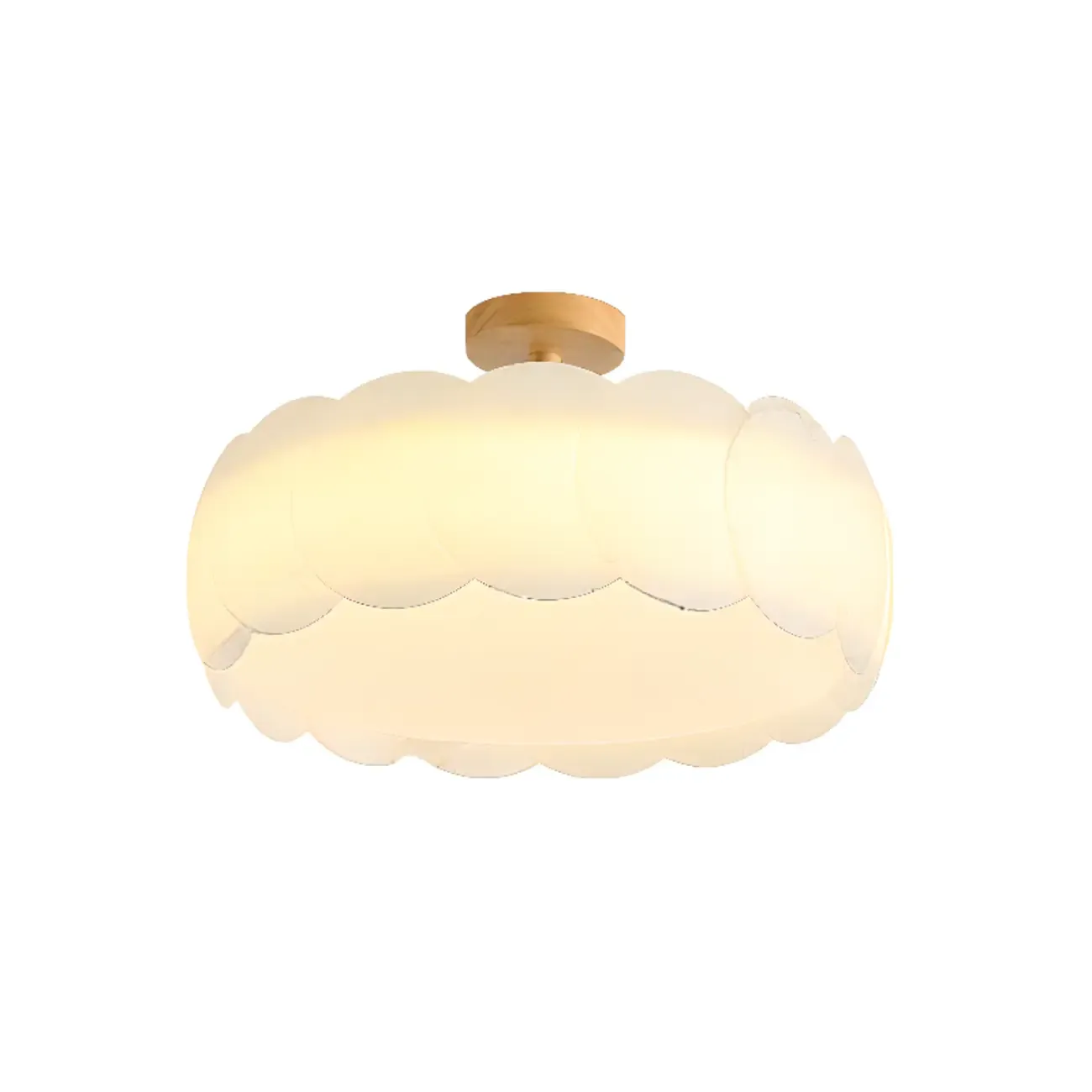 8" Elegant LED Semi Flush Ceiling Light in Natural Finish  Image - 4