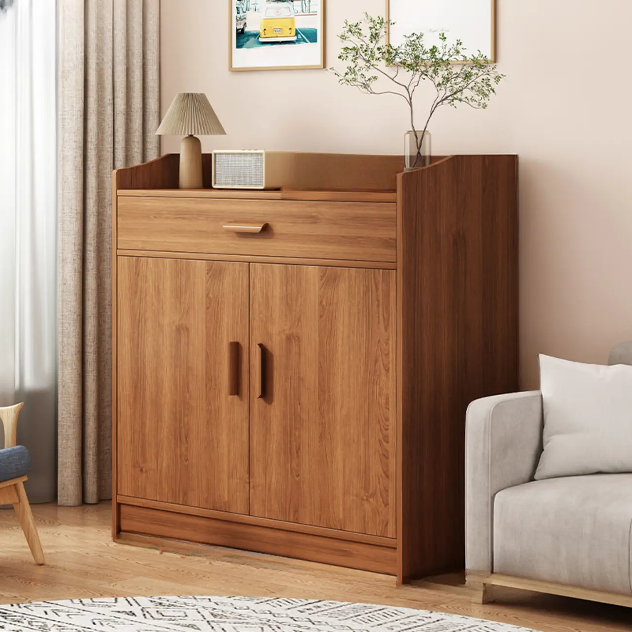 Modern White Storage Cabinet with Drawers for Entryway  Image - 18 | homeyfad