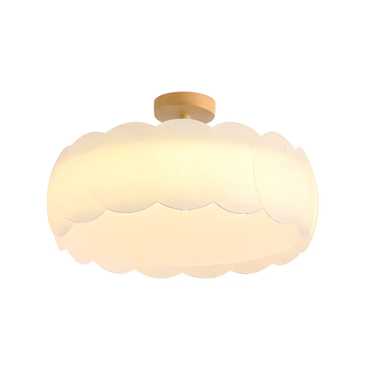 8" Elegant LED Semi Flush Ceiling Light in Natural Finish  Image - 5