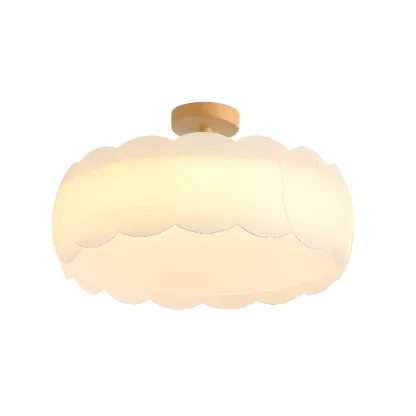 8" Elegant LED Semi Flush Ceiling Light in Natural Finish  Image - 5