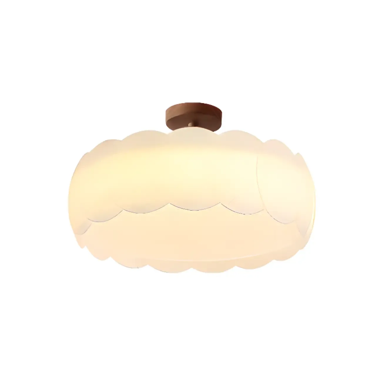8" Elegant LED Semi Flush Ceiling Light in Natural Finish  Image - 6