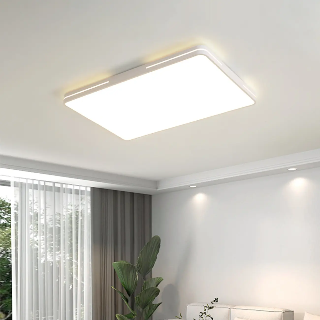 Dimmable LED Flush Mount Ceiling Light with Square/Round Image - 1 | homeyfad