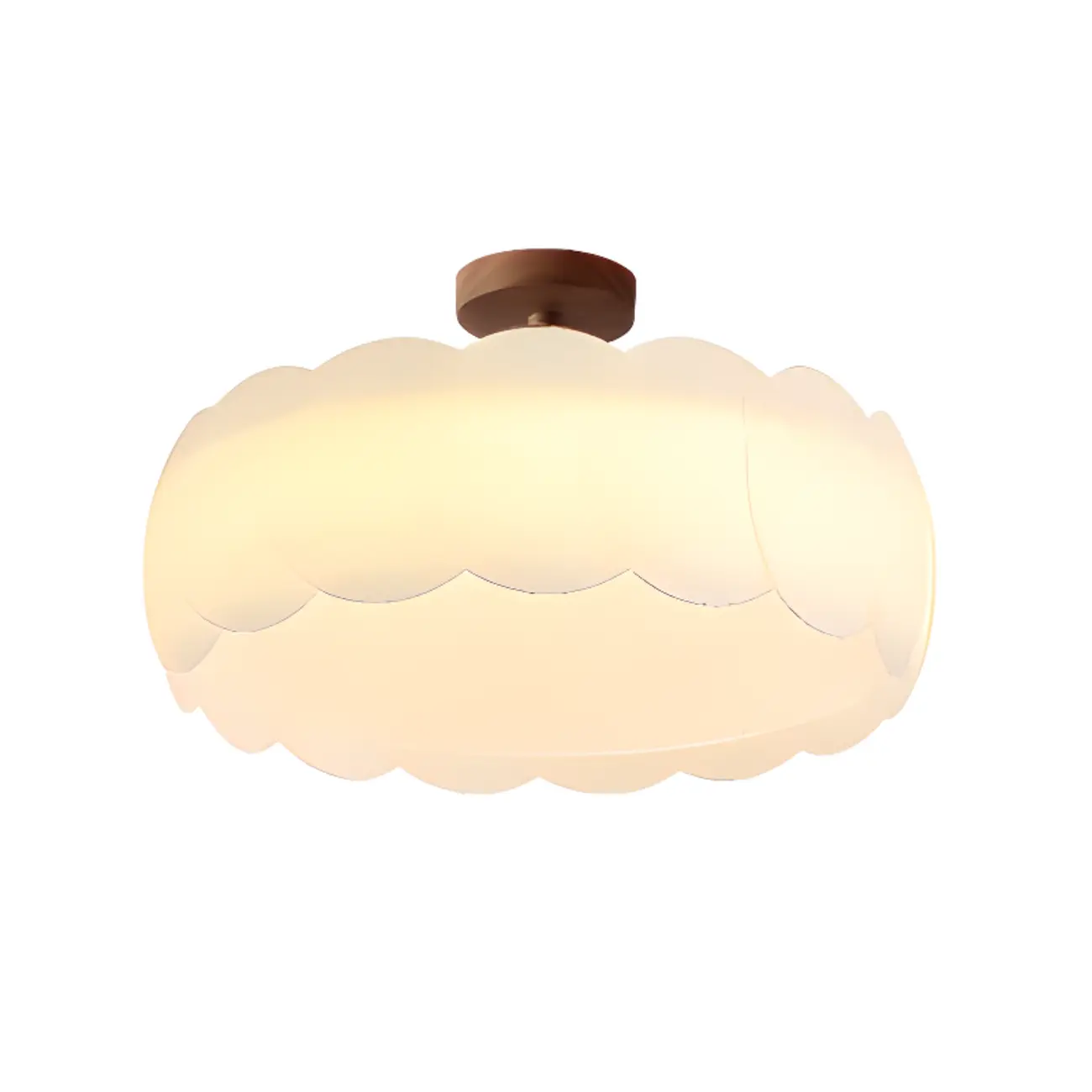 8" Elegant LED Semi Flush Ceiling Light in Natural Finish  Image - 8 | homeyfad