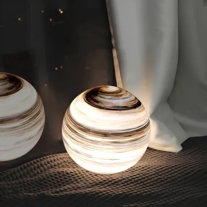 Unique Glass Globe Planet Design Table Lamp for Living Room Image - 5
