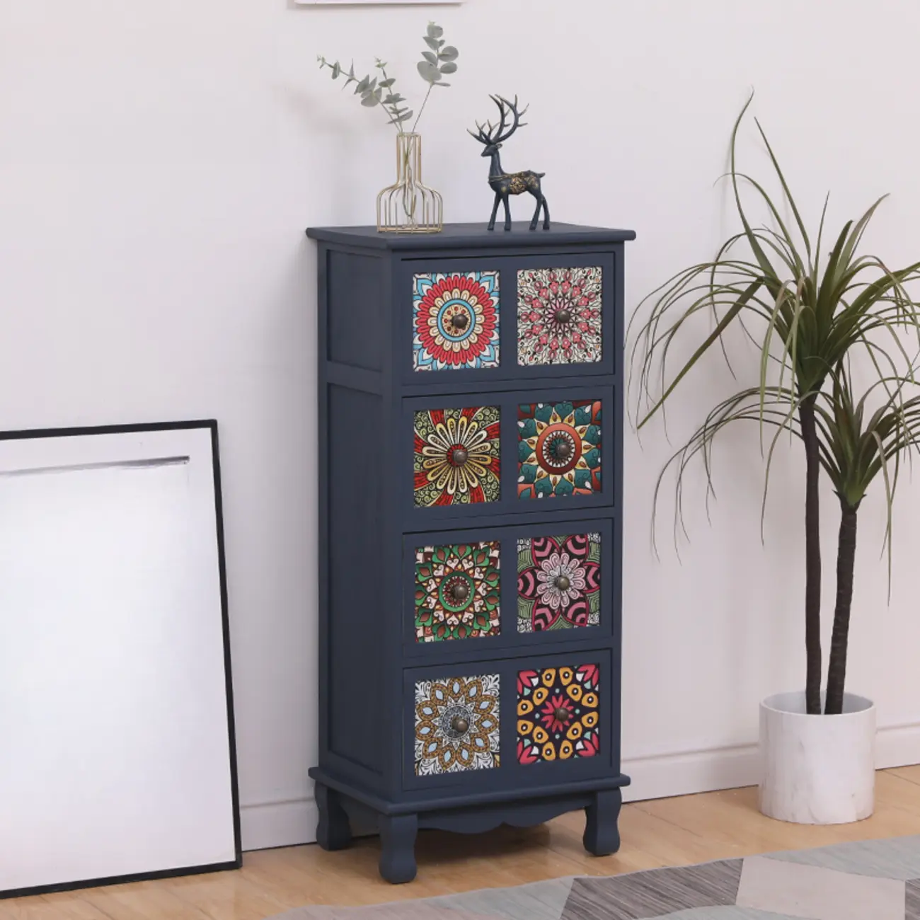 Mid-Century Modern Cabinet with Decorative patterns for Home Image - 4 | homeyfad