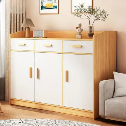 Modern White Storage Cabinet with Drawers for Entryway  Image - 21