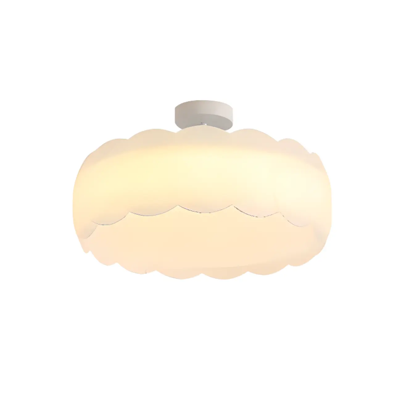 8" Elegant LED Semi Flush Ceiling Light in Natural Finish  Image - 9 | homeyfad