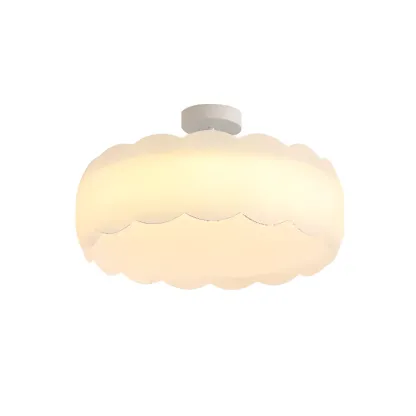 8" Elegant LED Semi Flush Ceiling Light in Natural Finish  Image - 9