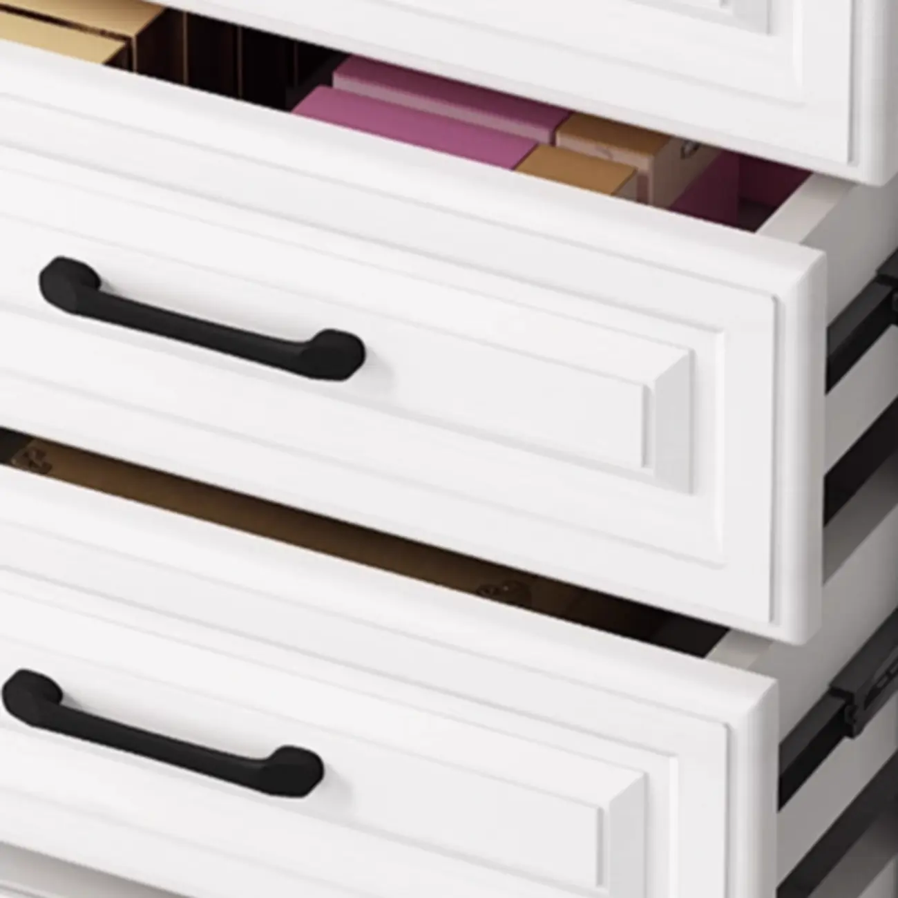 Freestanding White Wooden Cabinet with Drawers & Doors Image - 11 | homeyfad