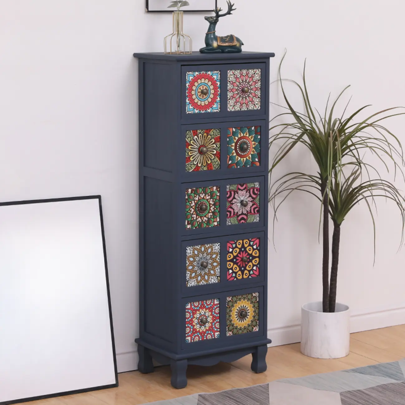 Mid-Century Modern Cabinet with Decorative patterns for Home Image - 5 | homeyfad