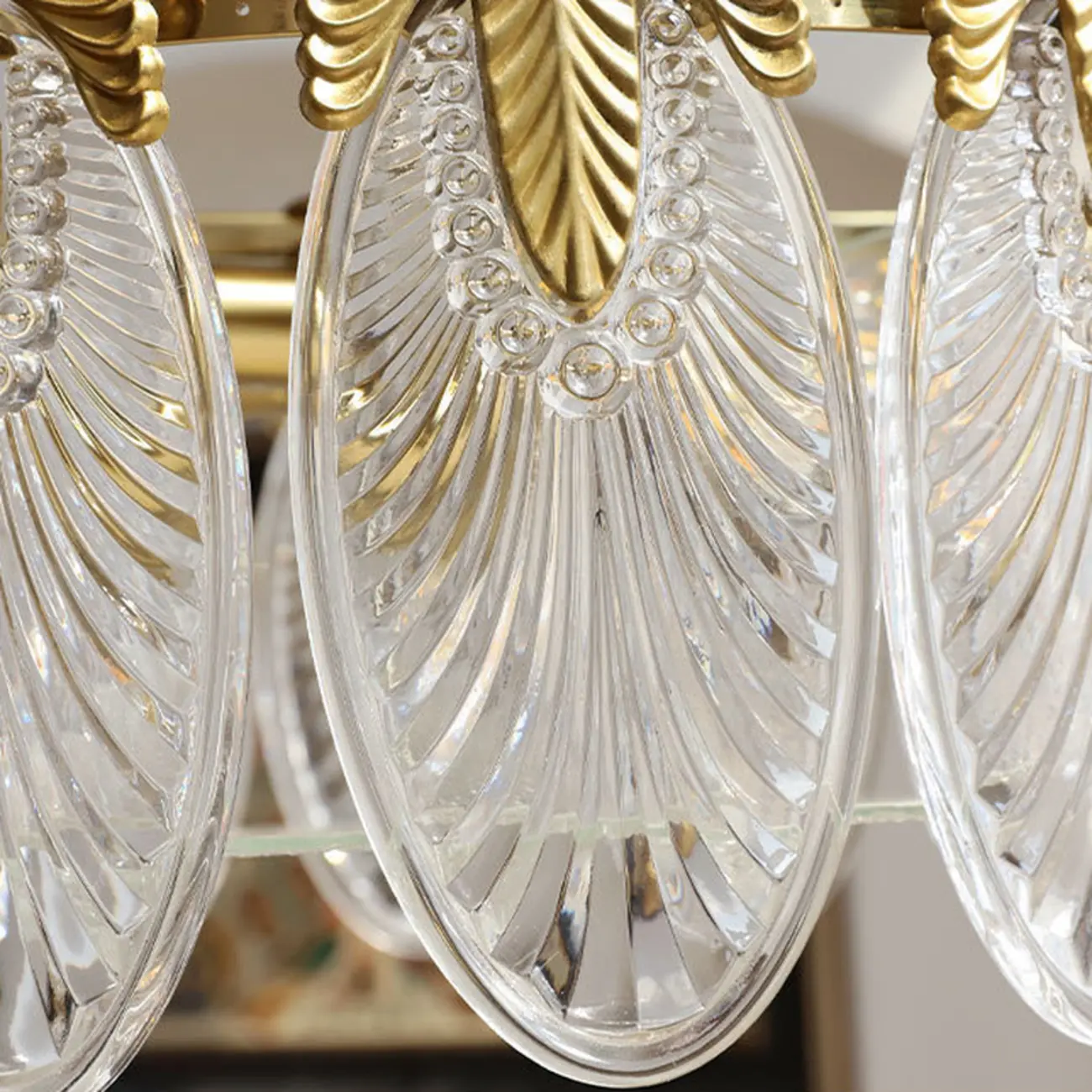 Vintage Glass Leaf Round Ceiling Light for Living Room Elegance Image - 6 | homeyfad