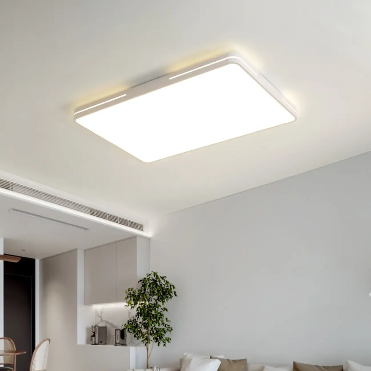 Dimmable LED Flush Mount Ceiling Light with Square/Round Image - 5