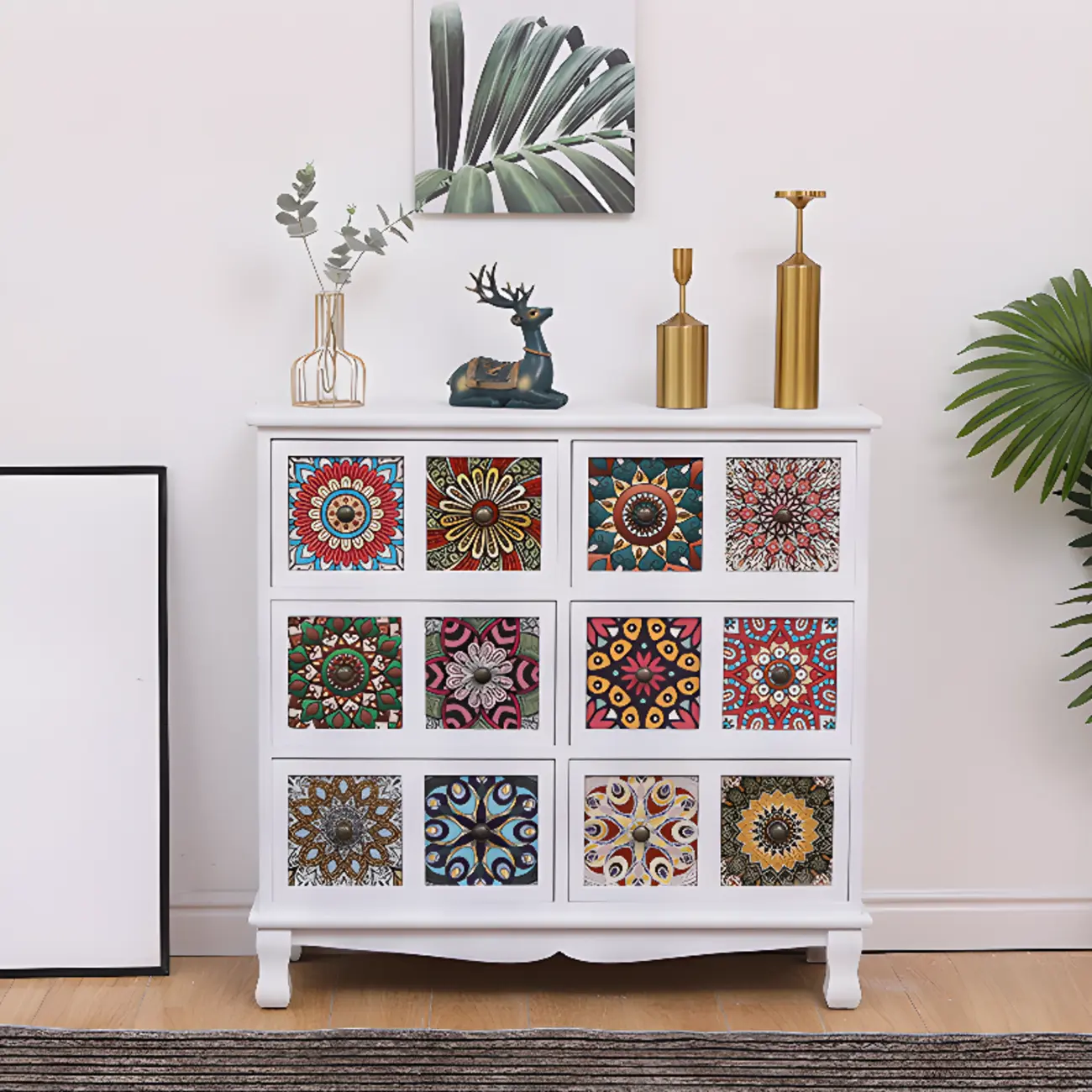 Mid-Century Modern Cabinet with Decorative patterns for Home Image - 6 | homeyfad
