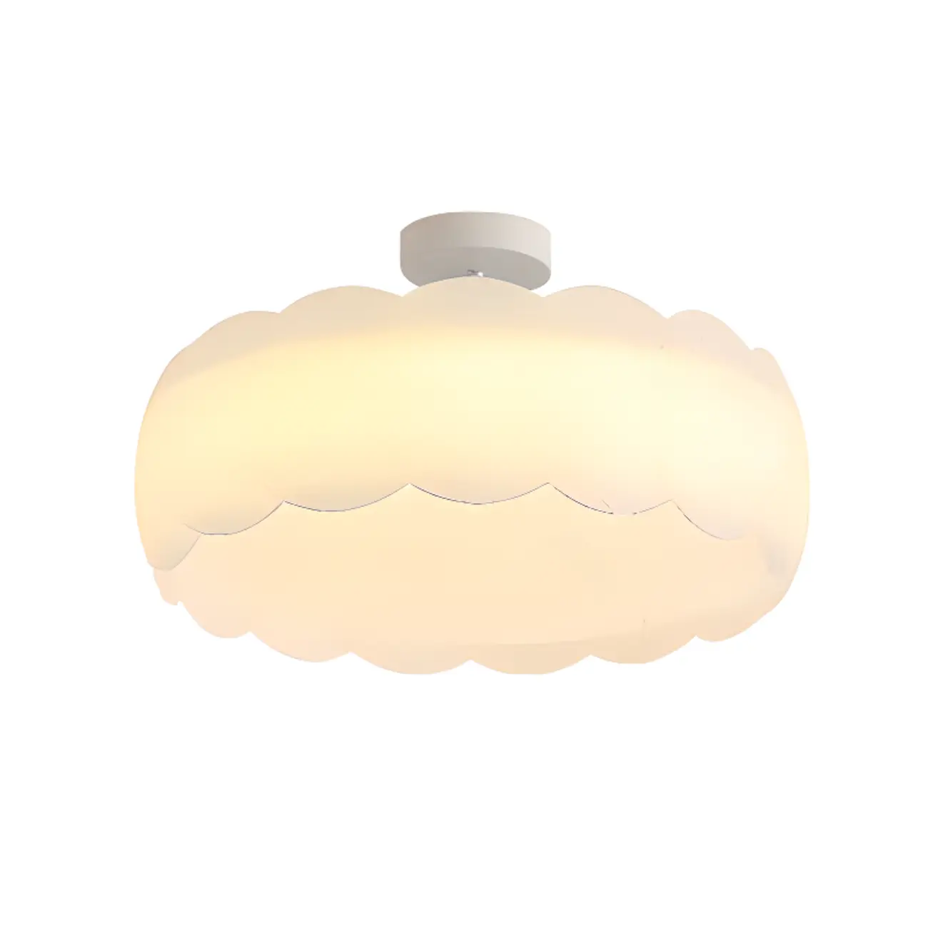 8" Elegant LED Semi Flush Ceiling Light in Natural Finish  Image - 11 | homeyfad