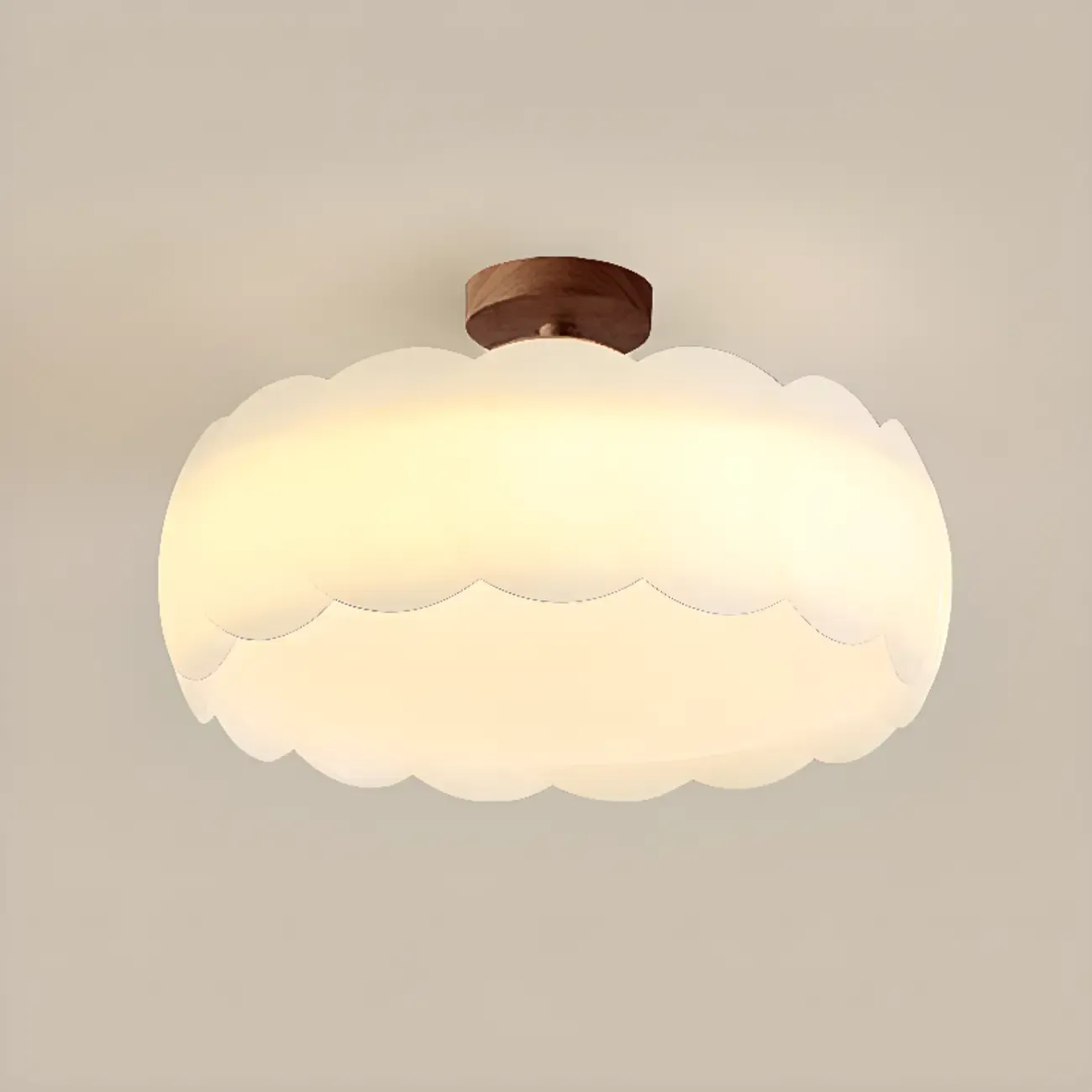 8" Elegant LED Semi Flush Ceiling Light in Natural Finish  Image - 12