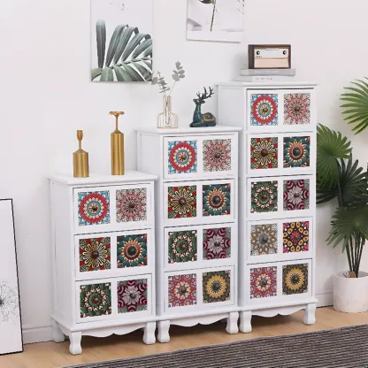 Mid-Century Modern Cabinet with Decorative patterns for Home Image - 7