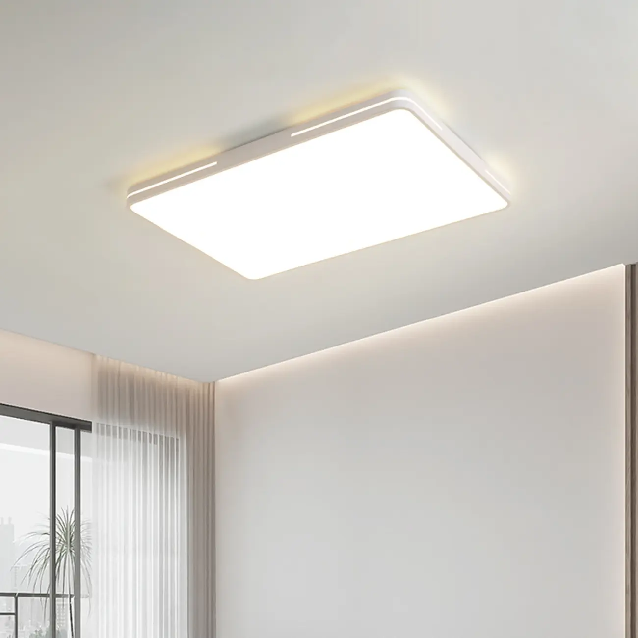 Dimmable LED Flush Mount Ceiling Light with Square/Round Image - 8 | homeyfad